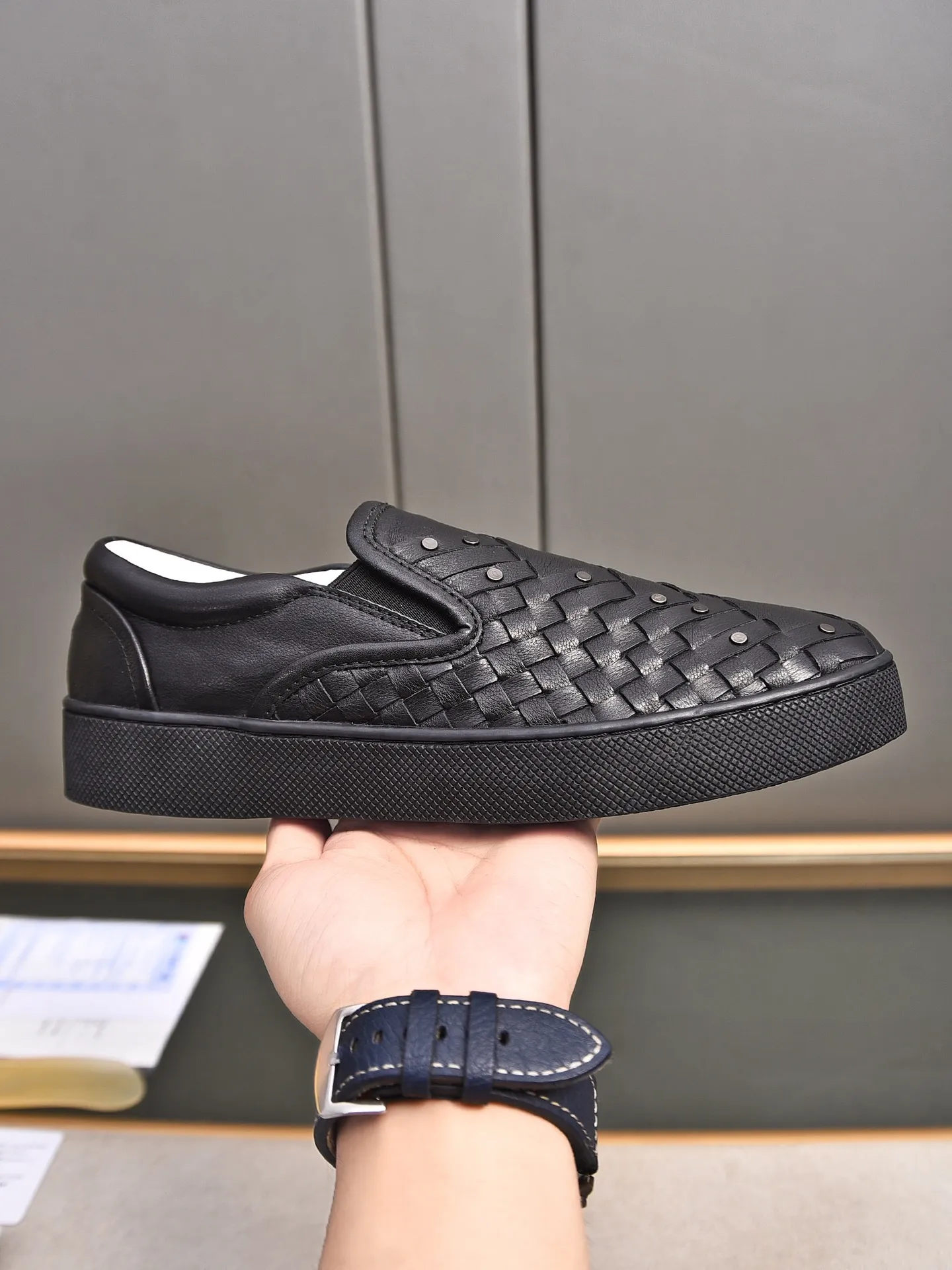 Men's Men's Shoes💰520 [Hot Diamond Sleeves Series] BOTTEG* VENET* - high-end boutique Size: 38-44 (45 customized) BV new product, first-layer cowhide artificially woven classic style harmoniously blends with contemporary fashion temperament, rubber soles are light and flexible, water-dyed sheepskin pads! [Taobao, Tmall, and live streaming are the first choices]